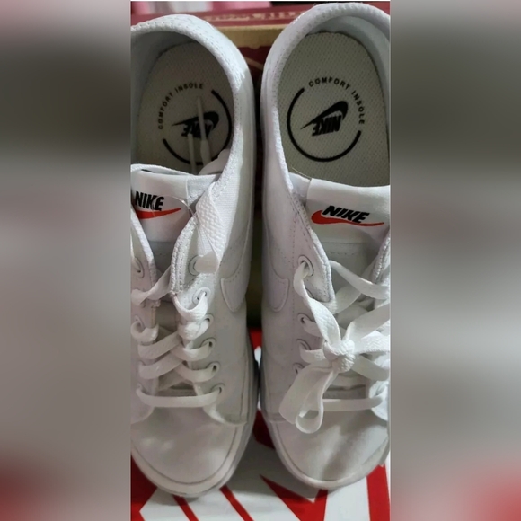 Nike Court Legacy Canvas CW6539-100 Wht/Blk Low Top Sneaker 7.5M - Picture 5 of 14